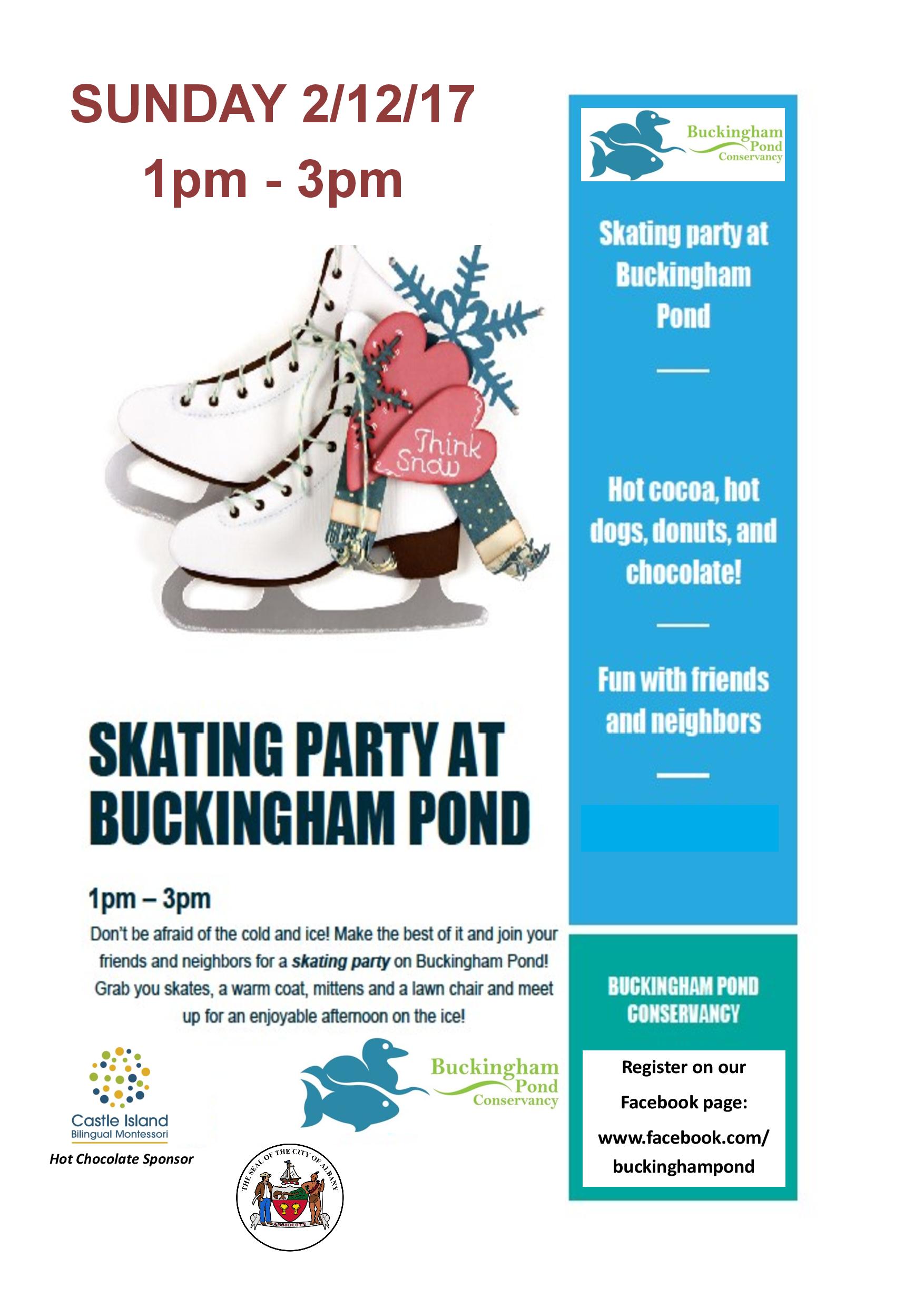 Skating Party Sunday 2/12, 1 to 3 PM