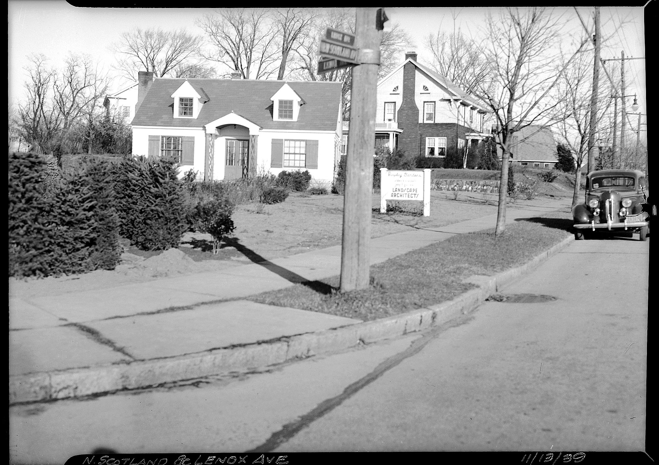New Scotland and Lenox Avenue intersection 1939 looking northeast